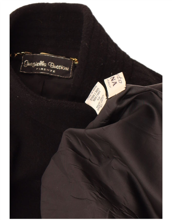 vintage Femmes Overcoat Overcoat UK 18 XL Laine d’Alpaga Noir