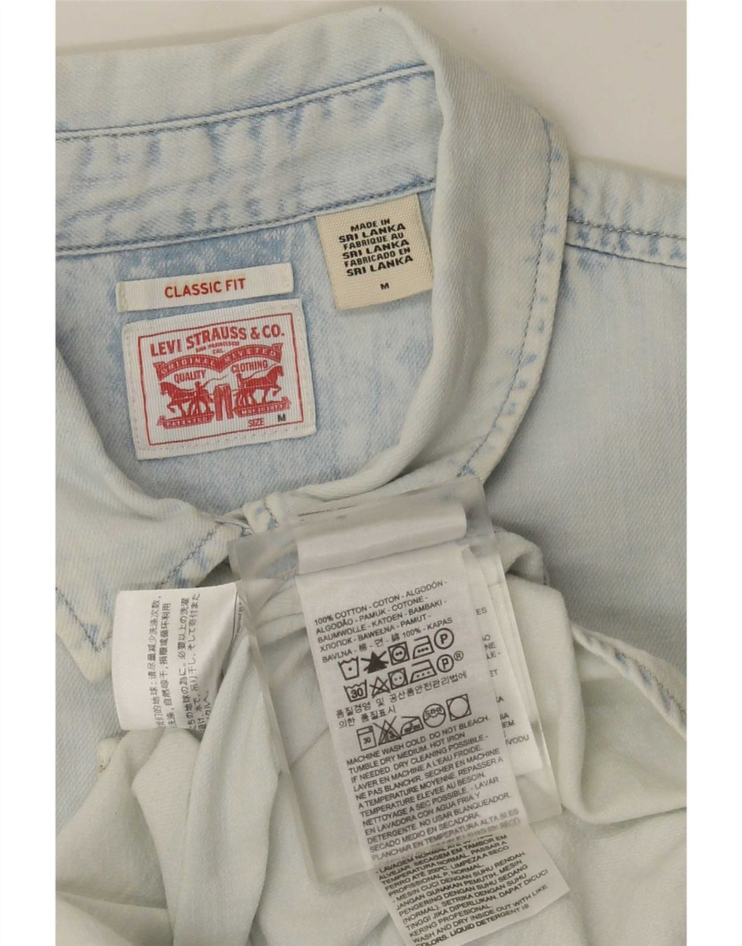 Levi's Chemise en Jean Coupe Classique Femme UK 14 Bleu Moyen Coton