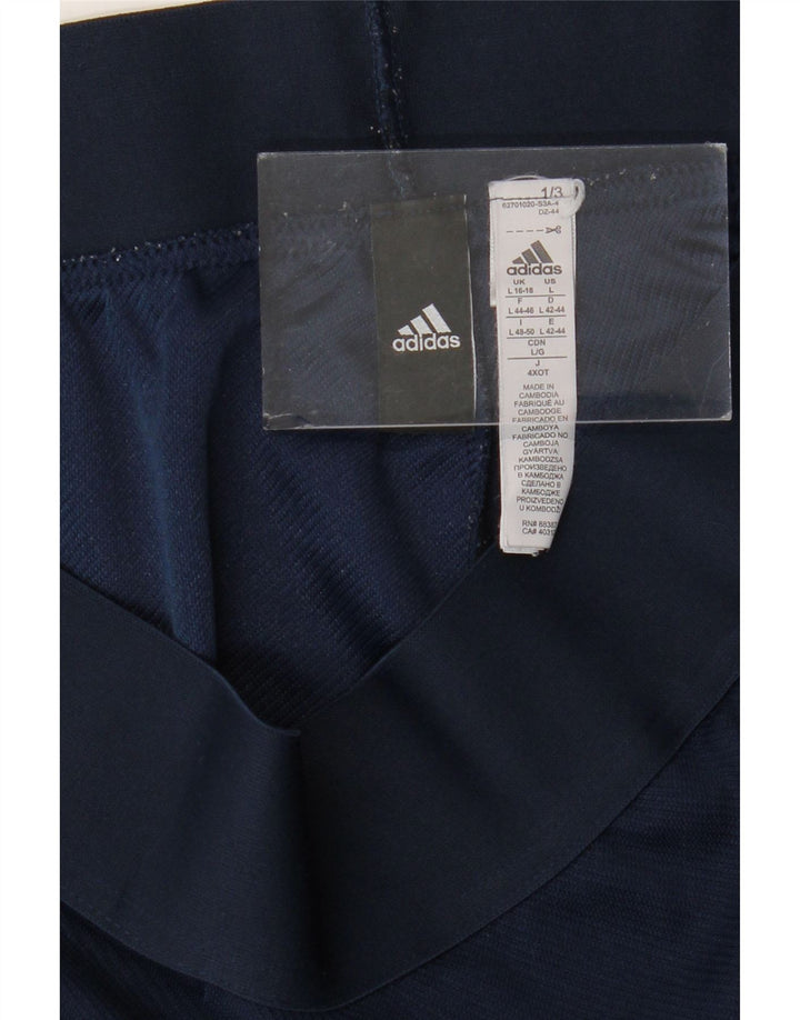 Adidas Pantalon de Survêtement Femme UK 16/18 Large Bleu Marine Polyester