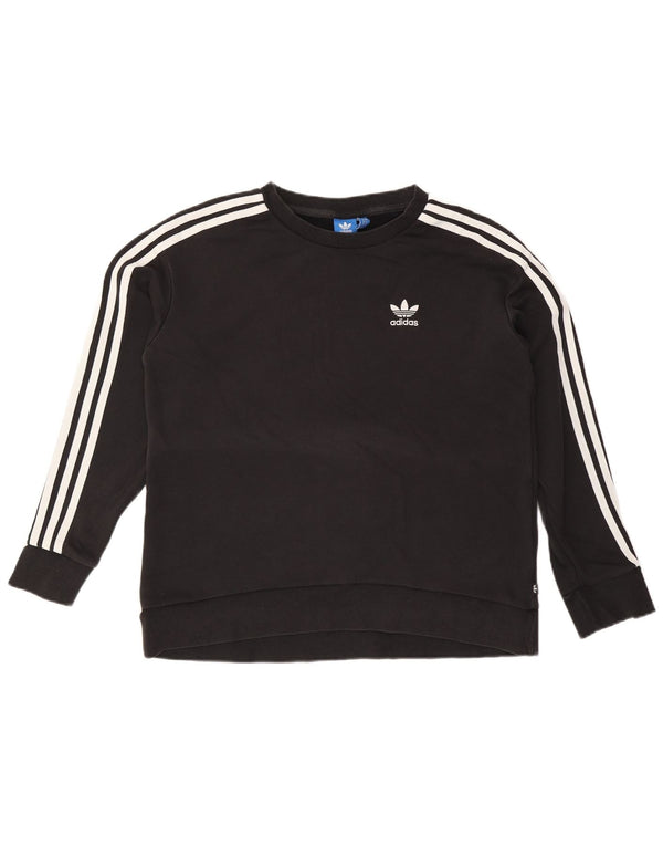 Adidas Sweat-shirt surdimensionné pour femme UK 8 Petit coton noir