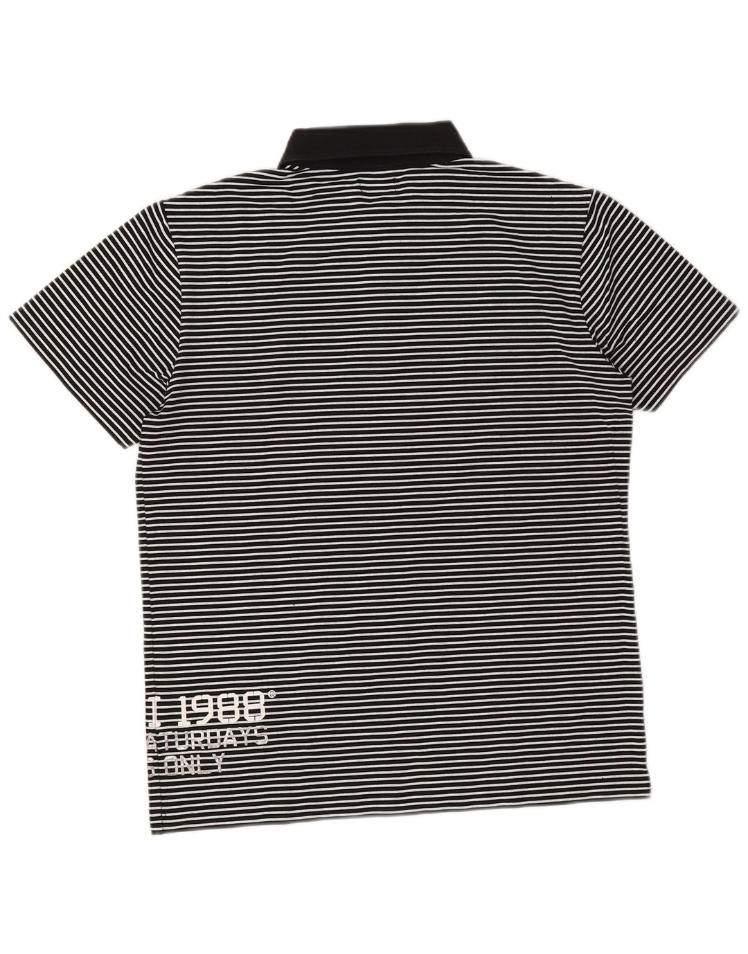 Polo graphique homme Gaudi en coton à fines rayures noir moyen