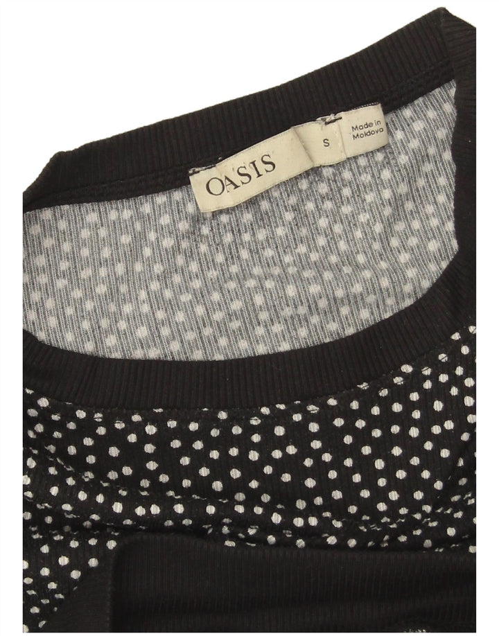 Oasis Sweat-shirt court surdimensionné pour femme UK 10 Petit pois noir