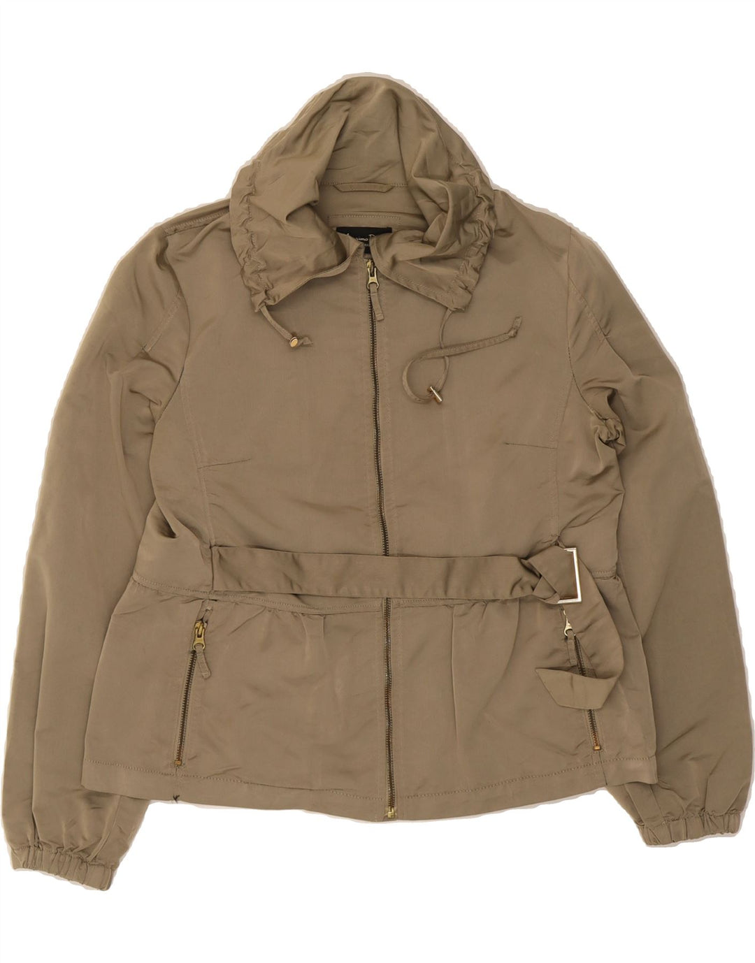 MASSIMO DUTTI Womens Bomber Jacket UK 14 Large Brown Polyamide Vintage Massimo Dutti and Second-Hand Massimo Dutti from Messina Hembry 