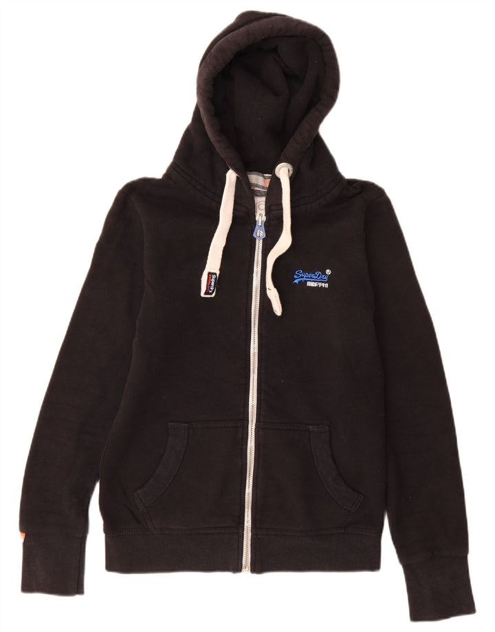 Superdry Pull à capuche zippé pour homme Petit coton noir