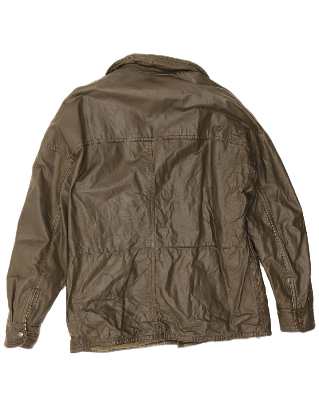 veste en cuir homme vintage IT 50 Grand cuir kaki