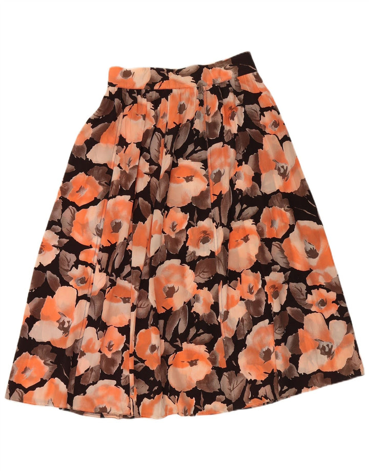jupe évasée femme vintage W28 Floral orange moyen
