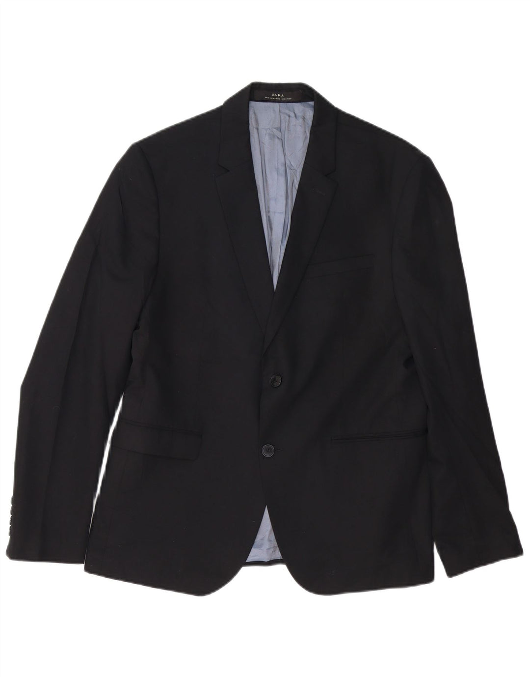 Zara Veste Blazer 2 Boutons Homme EU 52 Large Noir Viscose