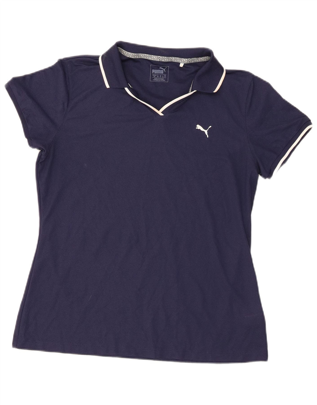 Puma Polo Femme UK 14 Large Bleu Marine Polyester