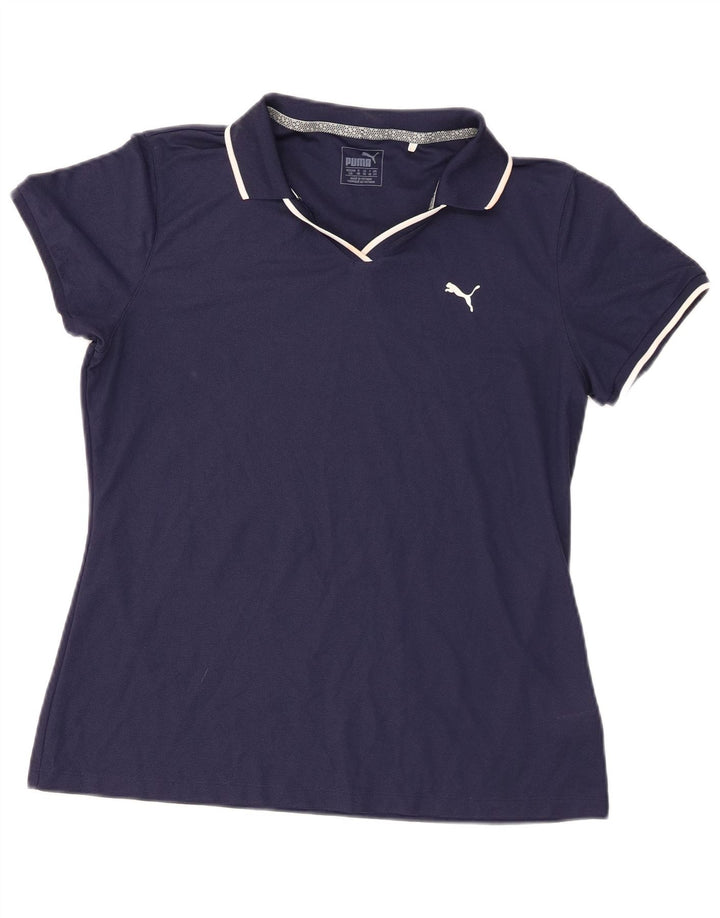 Puma Polo Femme UK 14 Large Bleu Marine Polyester