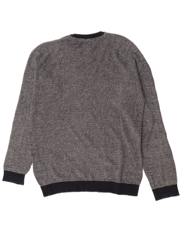 Jack & Jones Mens Core Crew Neck Jumper Sweater XL Navy Blue Flecked Cotton