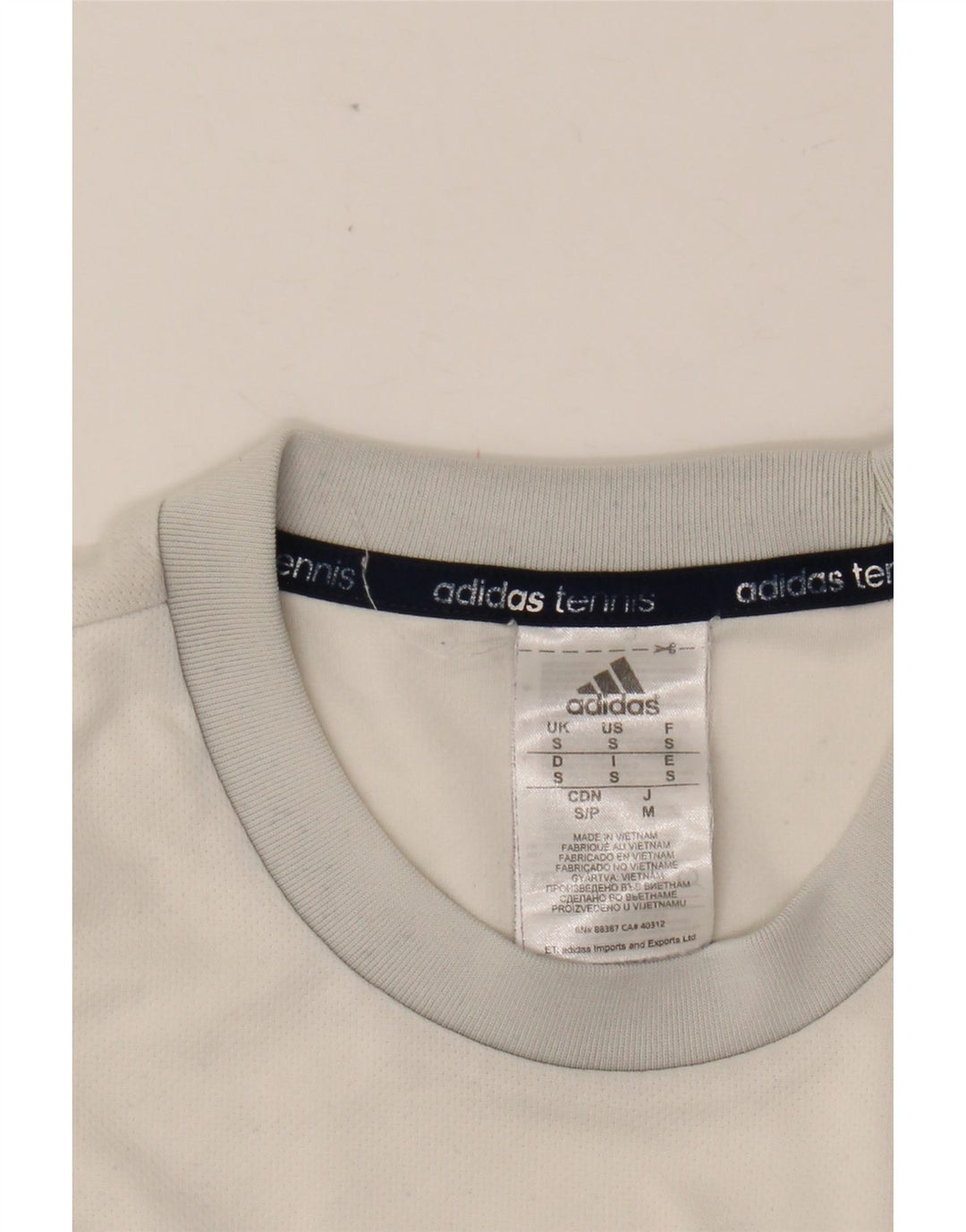 ADIDAS T-shirt de tennis pour hommes, petit, blanc, color block, en polyester