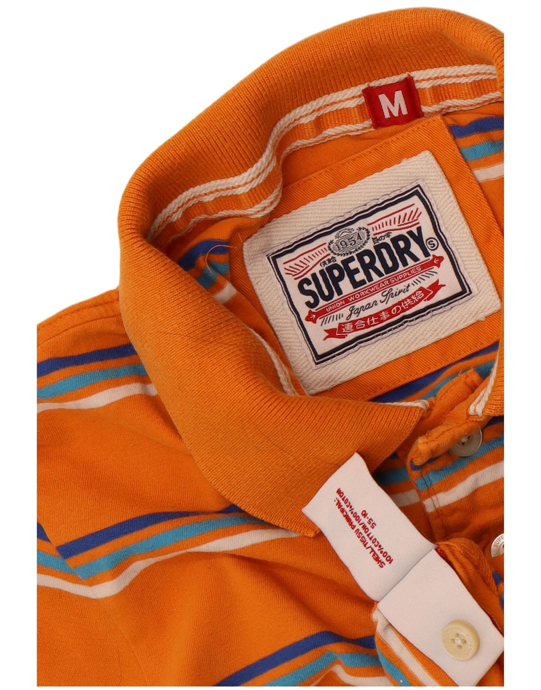 Superdry Polo Graphique Homme Orange Moyen Rayé Coton