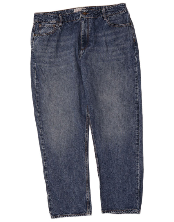 Fat Face Jean droit pour femme UK 16 Large W32 L26 Bleu Coton