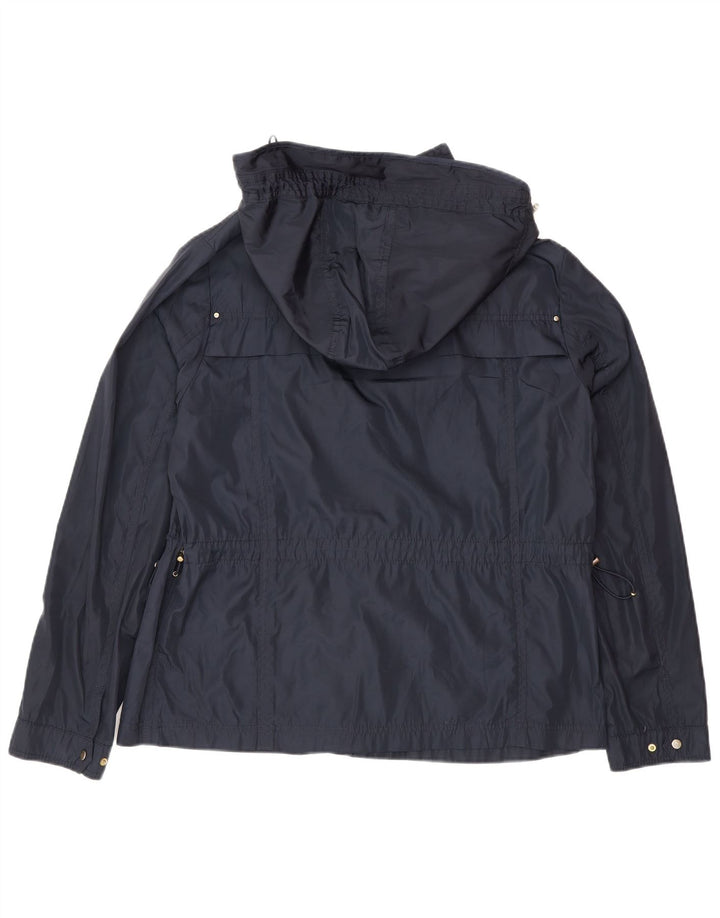 Zara Veste utilitaire à capuche pour femme UK 18 XL Bleu marine Polyester