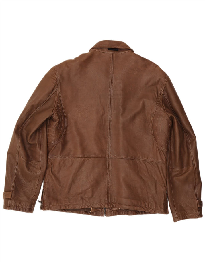 MILESTONE Veste en cuir pour homme UK 40 Grand cuir marron