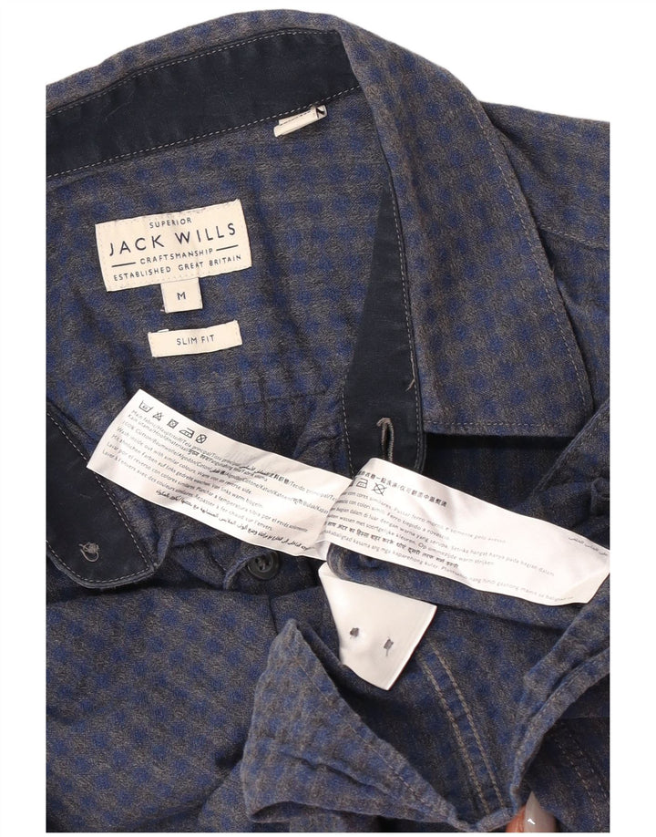 Jack Wills Chemise Slim Fit Homme Bleu Moyen Vichy Coton