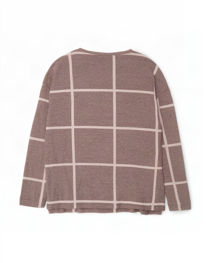 Marks & Spencer Haut à manches longues pour femme UK 42 Gris moyen à carreaux Viscose