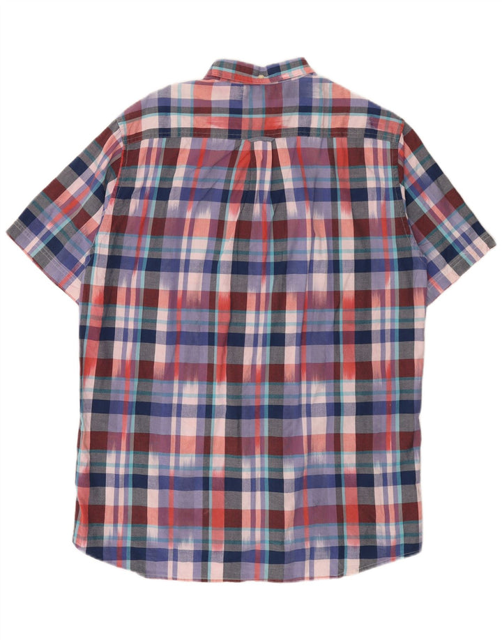 Gant Chemise à manches courtes pour homme Taille 16 1/2 41/42 Grand carreaux multicolores