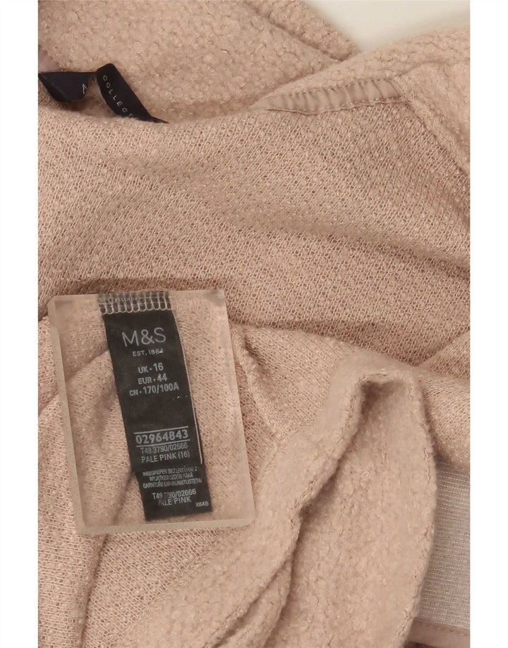 Marks & Spencer Pull cardigan long pour femme UK 16 Large Rose Polyester