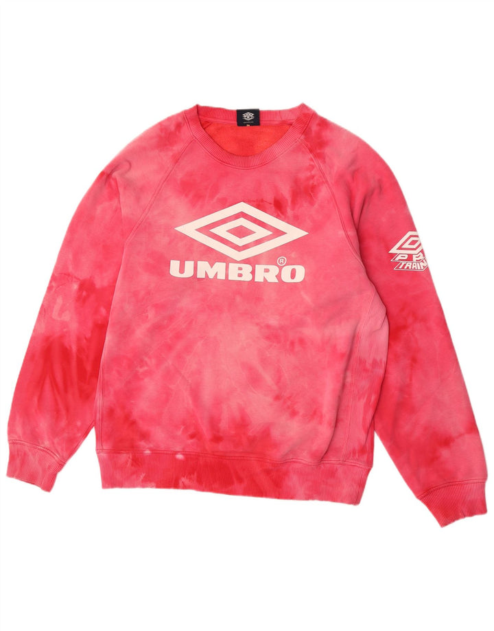 Umbro Sweat-Shirt Graphique Homme Rose Moyen Tie Dye Coton