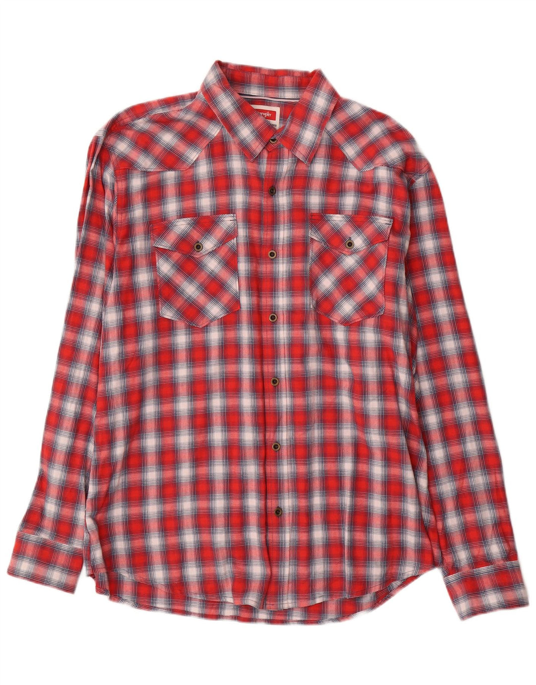 Wrangler Chemise en flanelle western pour homme XL en coton à carreaux rouges