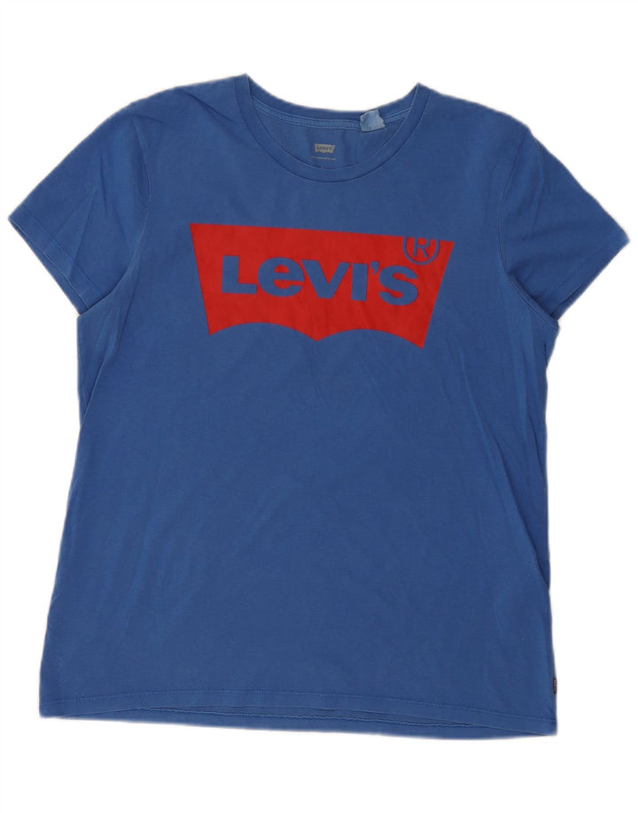 LEVI'S T-shirt graphique pour femme UK 16 Large Bleu