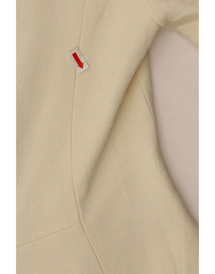 KAREN MILLEN Womens 1 Button Blazer Jacket UK 10 Small  Beige Acetate