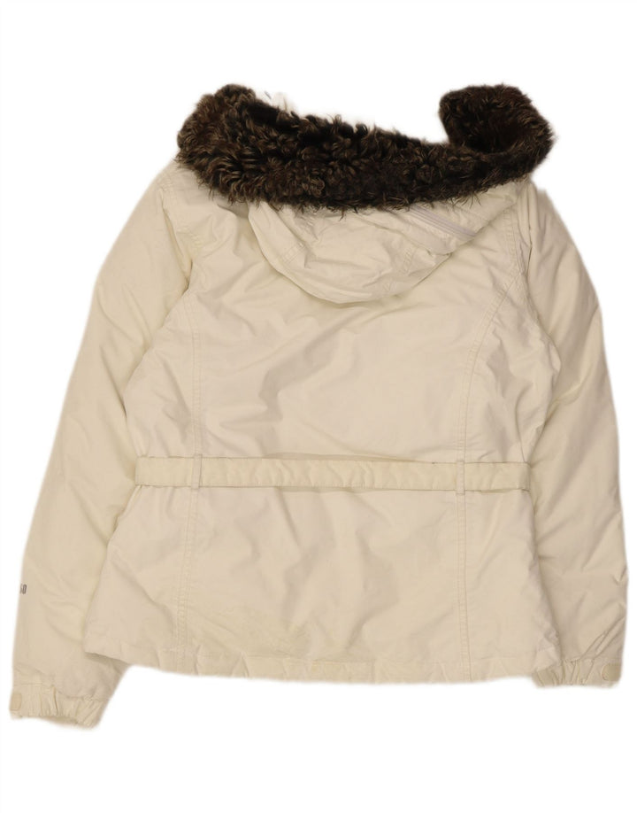 The North Face Veste rembourrée à capuche pour femme UK 14 Nylon beige moyen