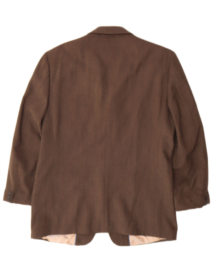 DOUGLAS Mens 3 Button Blazer Jacket UK 40 Large Brown Check Polyester