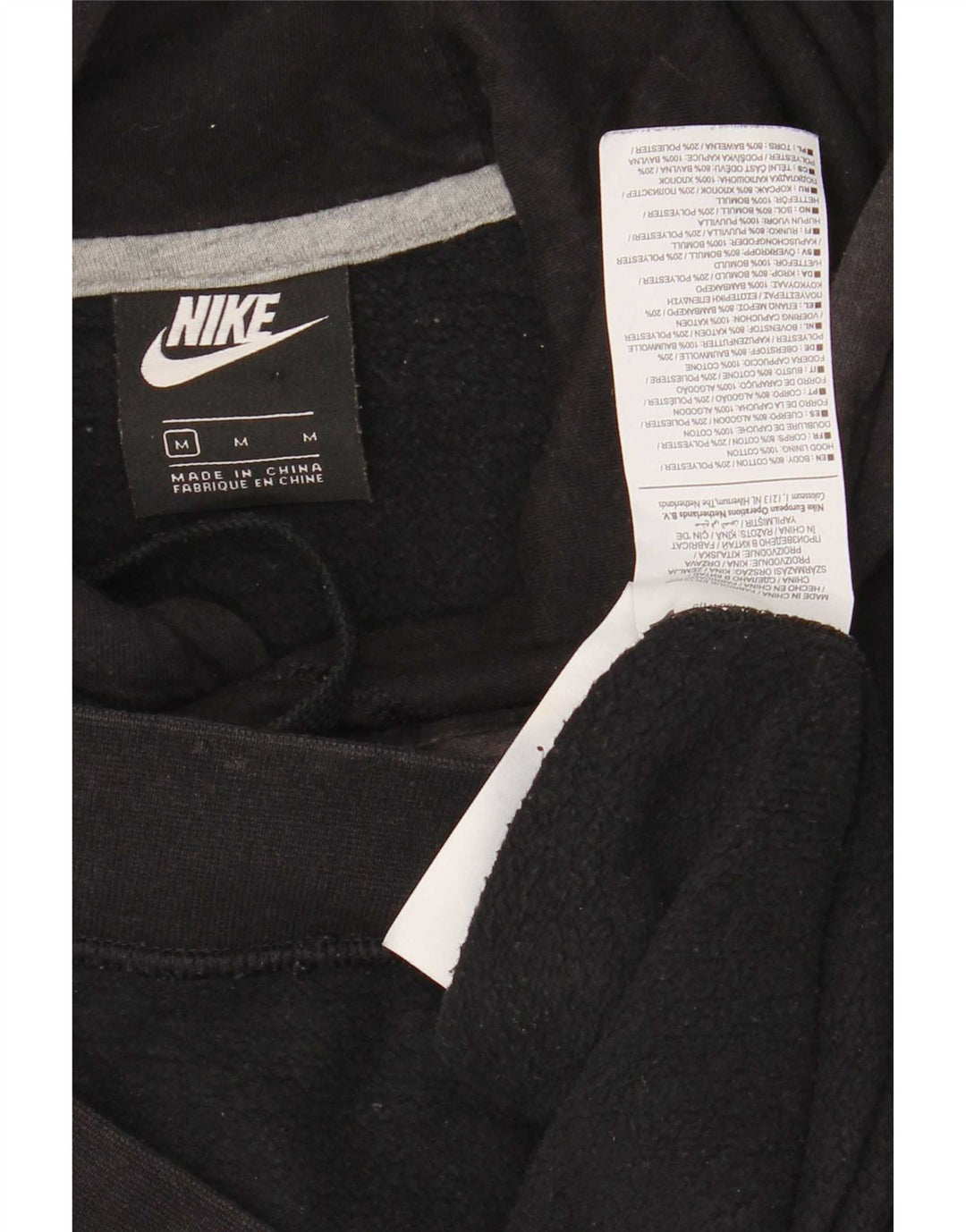 Nike Pull à capuche graphique en coton noir moyen pour homme