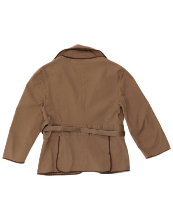 Max Mara Veste blazer courte à manches 3/4 pour femme UK 12 en coton beige moyen