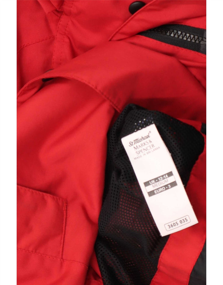 Marks & Spencer Manteau imperméable surdimensionné pour femme UK 12/14 Rouge moyen Polyester