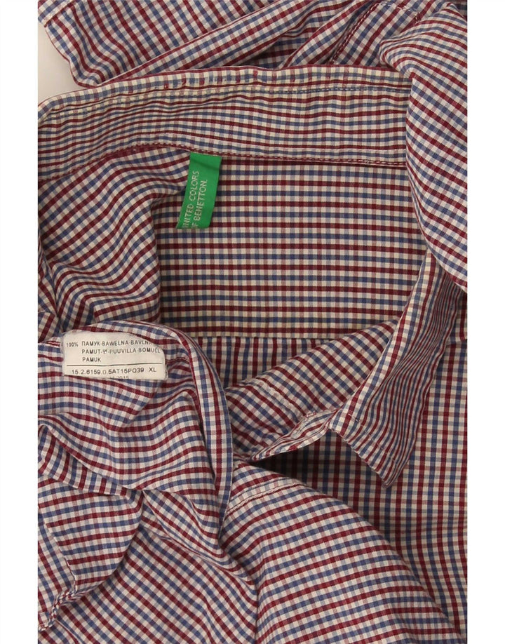 Benetton Chemise XL Coton À Carreaux Multicolore Homme