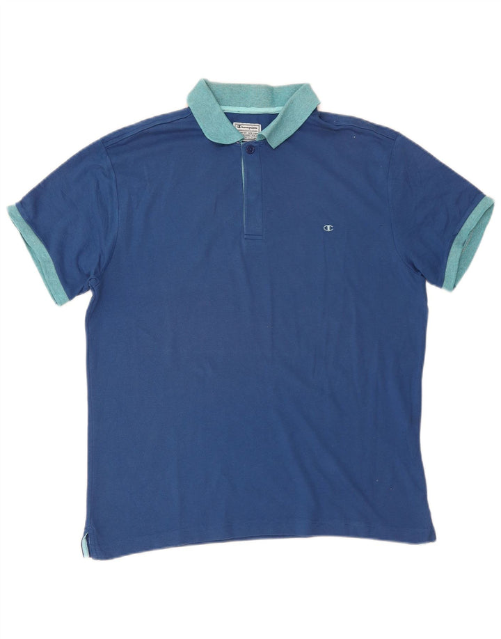 CHAMPION Polo Rugby Homme Bleu Moyen Coton