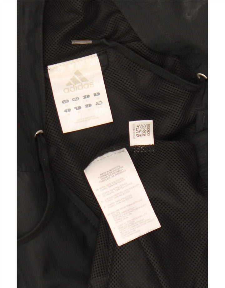 Adidas Veste de survêtement à capuche pour femme UK 14 Large Noir Polyester