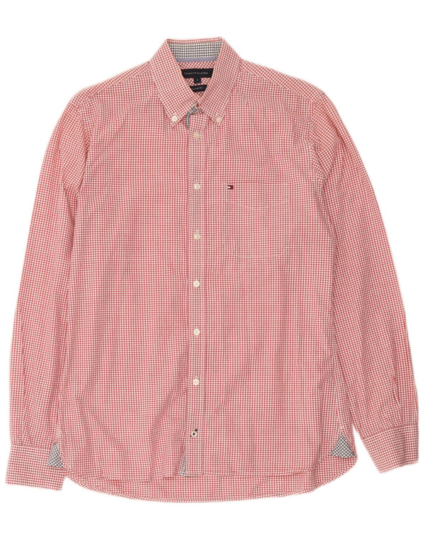 Tommy Hilfiger Chemise sur mesure pour homme Petit coton vichy rouge