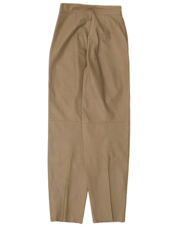 C&A Pantalon en cuir fuselé pour femme EU 40 Medium W28 L32 Cuir beige