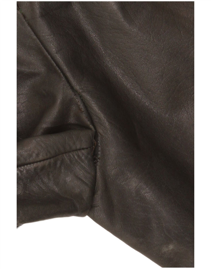veste en cuir homme vintage IT 48 Kaki moyen