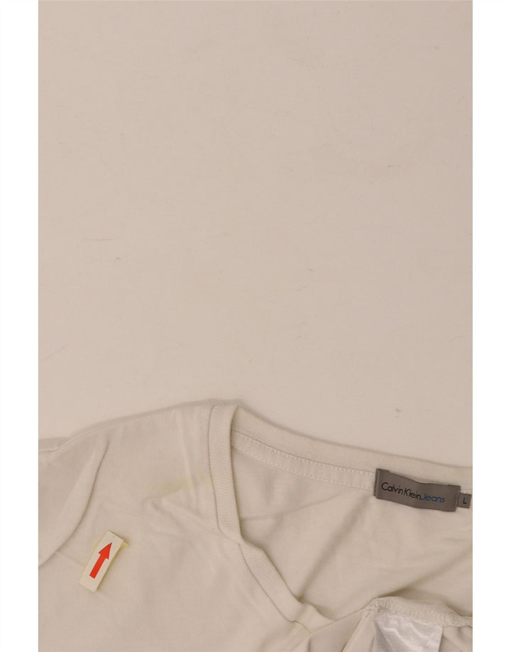 CALVIN KLEIN JEANS T-Shirt Graphique Homme Grand Blanc Coton