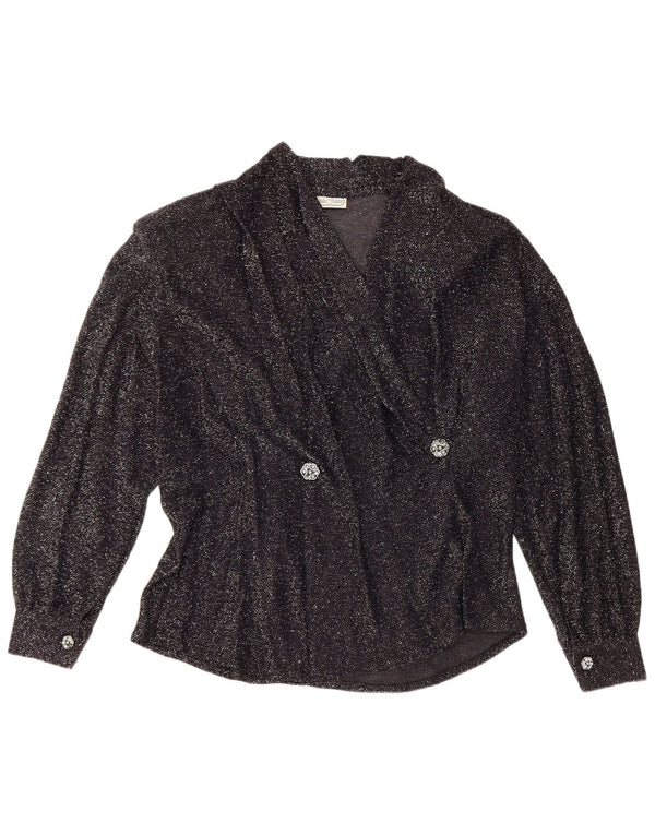 Giulia Galanti Chemisier à manches longues pour femme UK 14 Medium Noir Moucheté