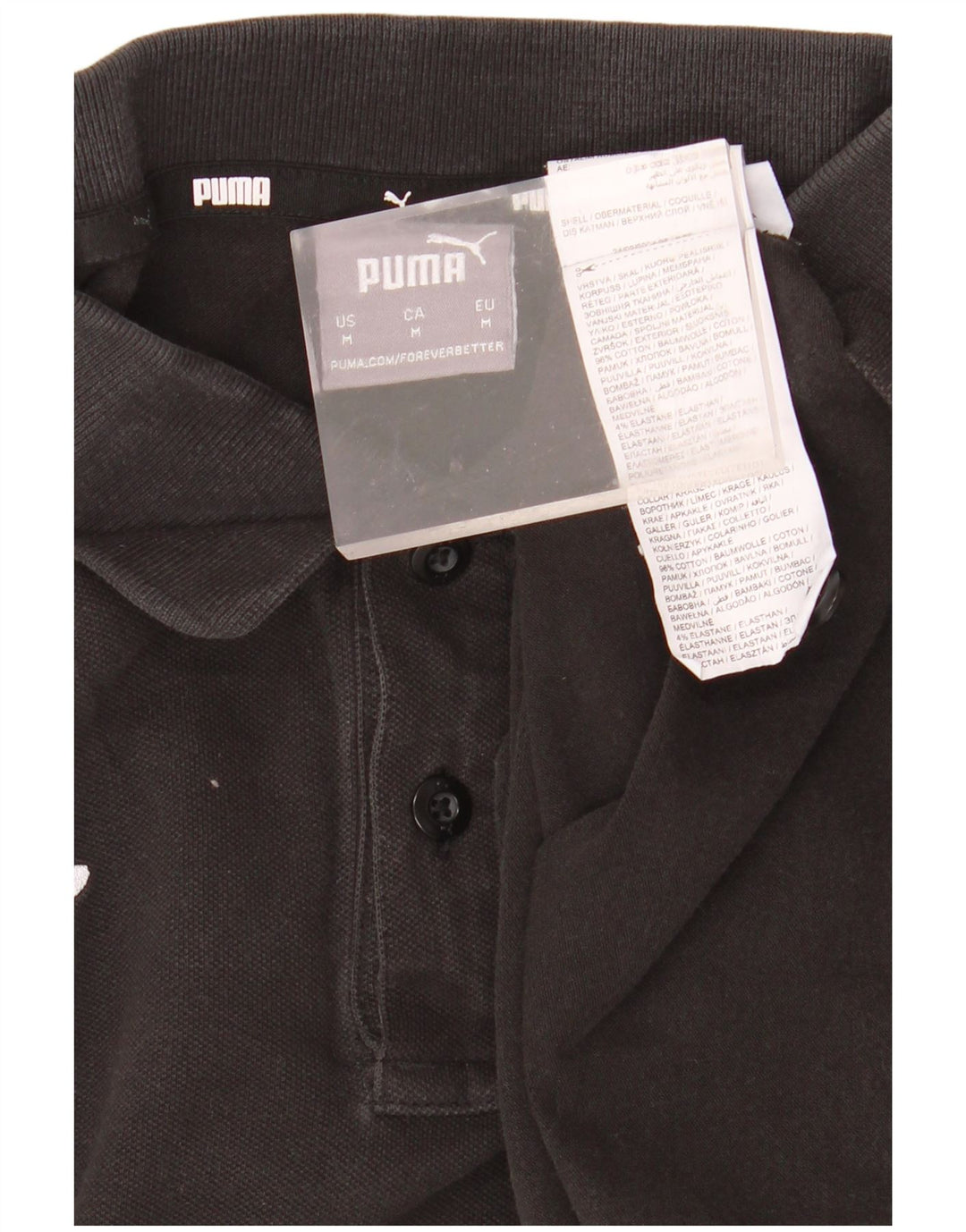 PUMA Polo Homme Noir Moyen Coton