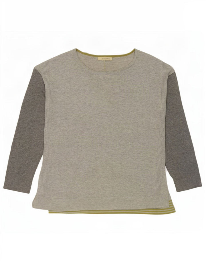 Pull White Stuff à col bateau pour femme UK 12 Gris moyen Colourblock