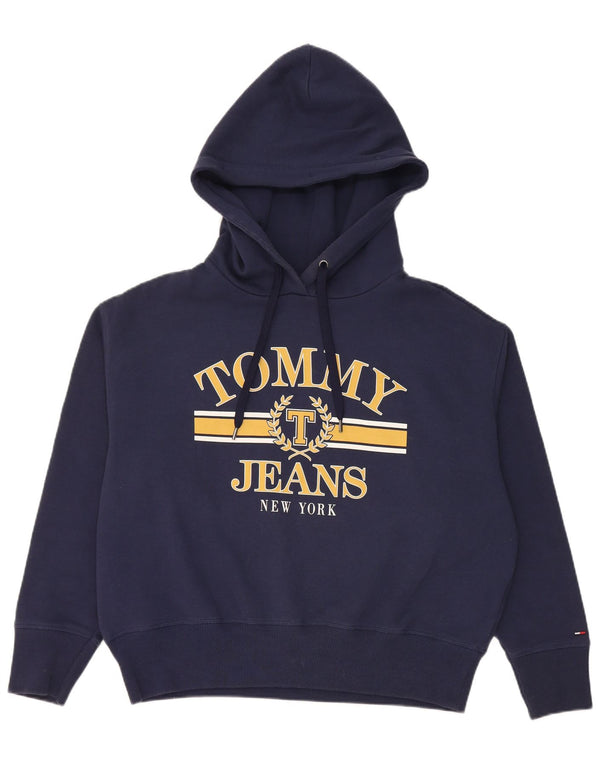 Tommy Hilfiger Pull à capuche graphique pour femme UK 14 Bleu marine moyen