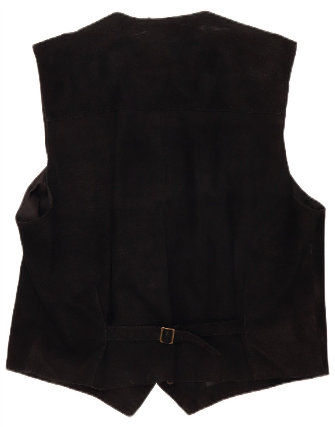 John Monroe Gilet en daim pour homme en cuir noir moyen