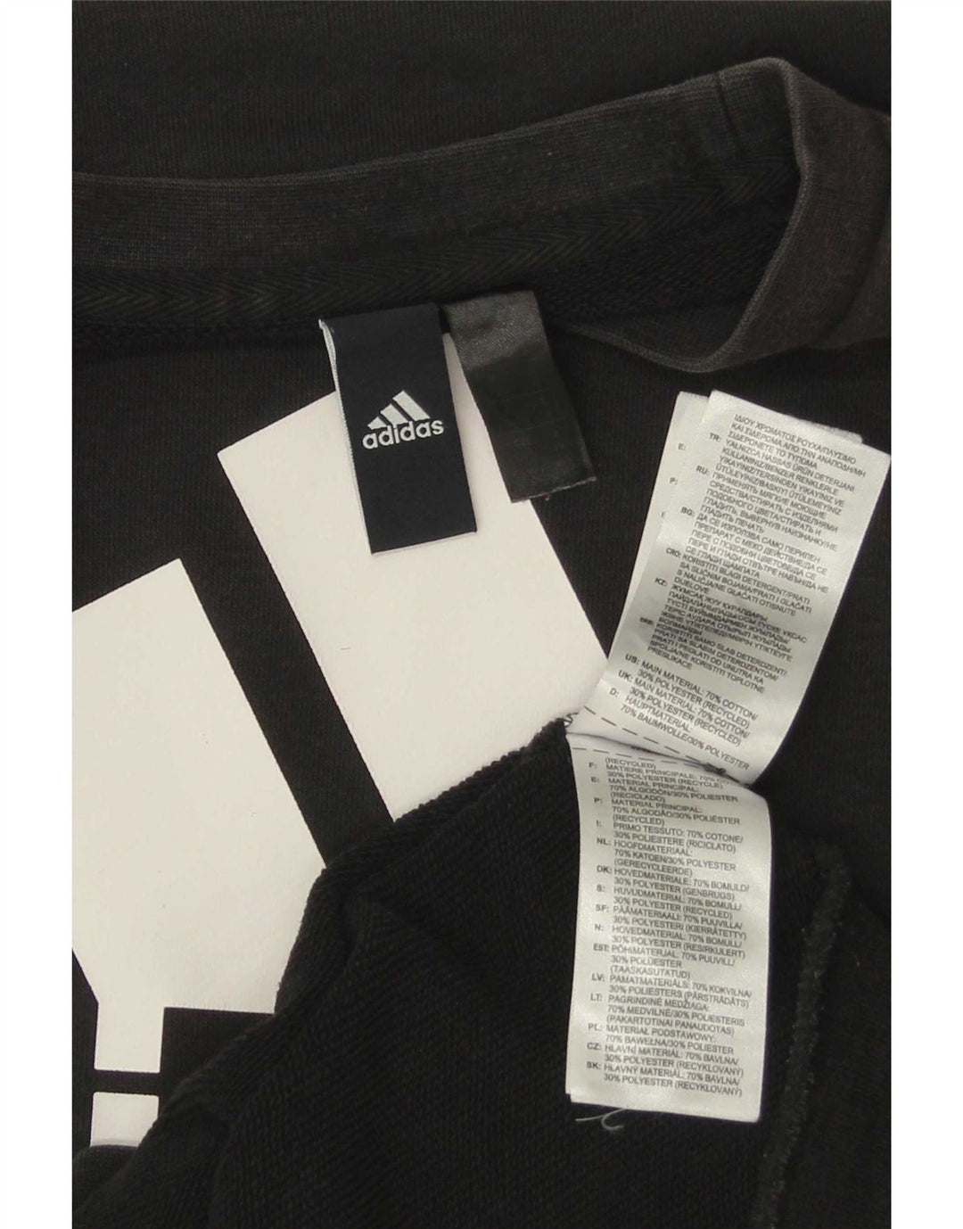 Adidas Sweat-shirt graphique pour homme Petit coton noir