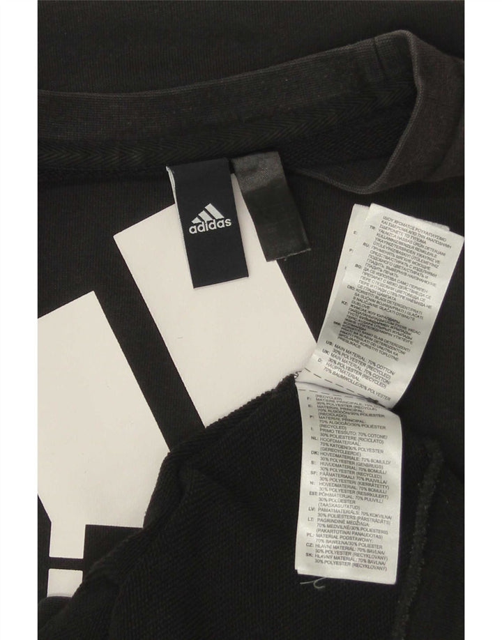 Adidas Sweat-shirt graphique pour homme Petit coton noir