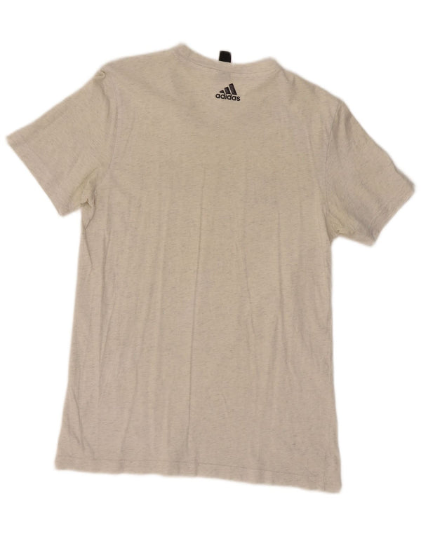 Adidas T-shirt graphique pour femme UK 12 Gris moyen