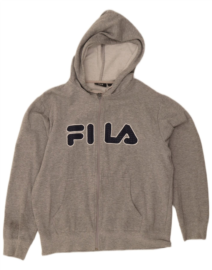 Fila Sweat à Capuche Zippé Graphique Homme Gris Moyen