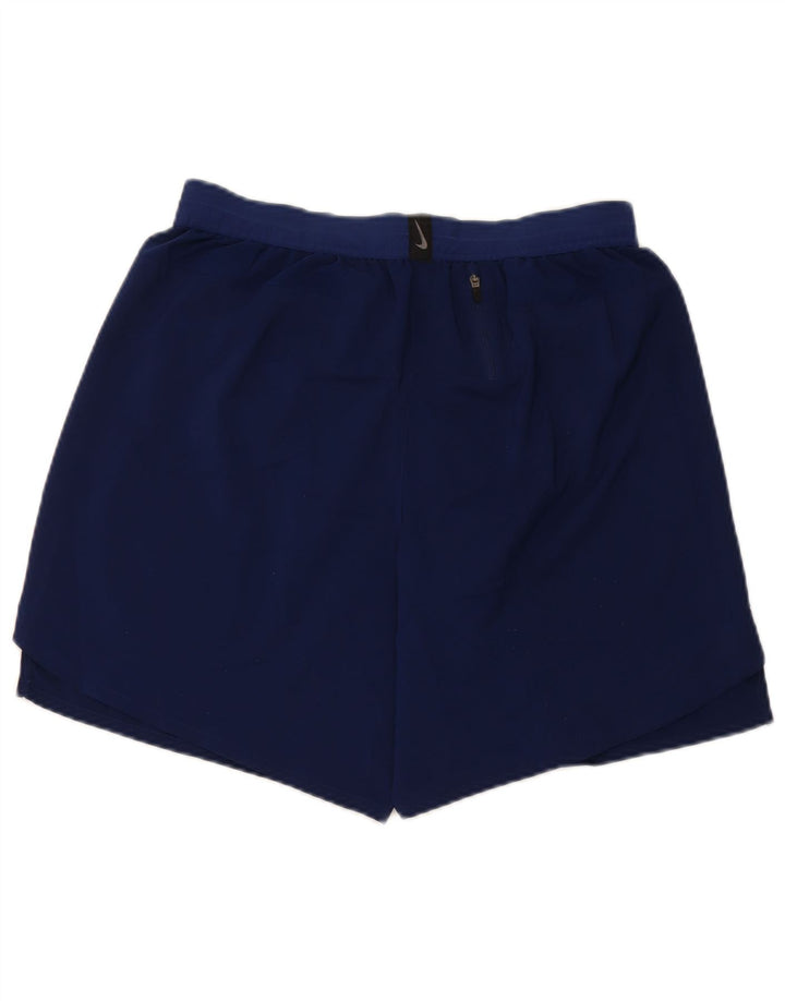 Nike Short de sport Dri Fit pour homme en polyester bleu marine Taille L