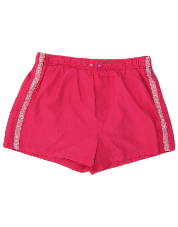 Calvin Klein Short de bain graphique pour femme UK 14 Large Rose Colourblock